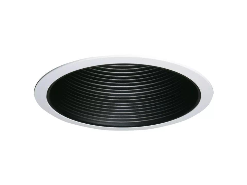Cooper Lighting 310P Coilex Baffle, Black With White Trim Ring, 6-In.