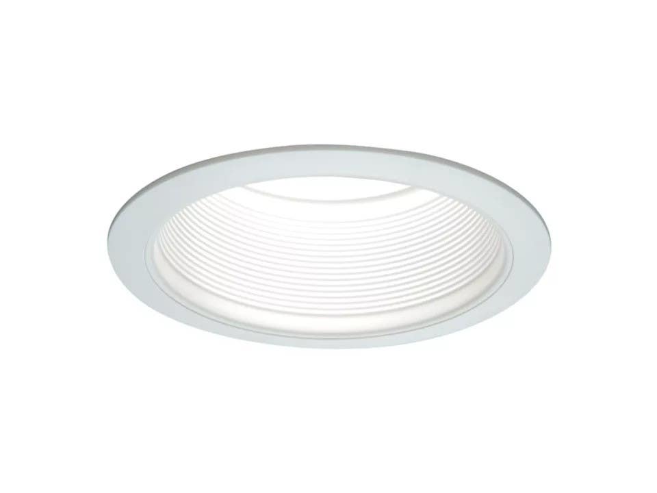 Cooper Lighting RE-6100WB Metal Tapered Baffle Trim, White, 6 In.