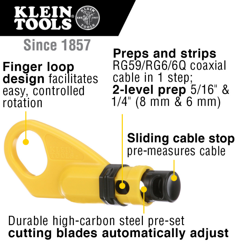 Klein Tools VDV002-820 Coax Push-On Connector Installation and Test Kit
