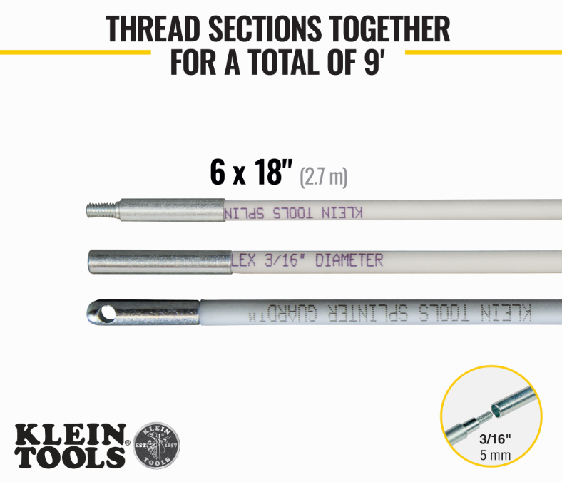 Klein Tools 56409 Mid-Flex Glow Rod Set, 9"