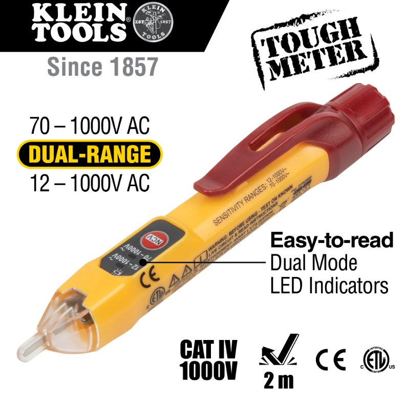 Klein Tools NCVT2PKIT Dual Range NCVT with Receptacle Tester Electrical Test Kit