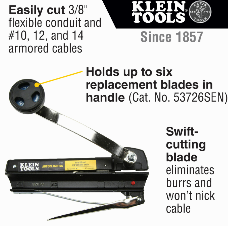 Klein Tools 53725 Armored and BX Cable Cutter