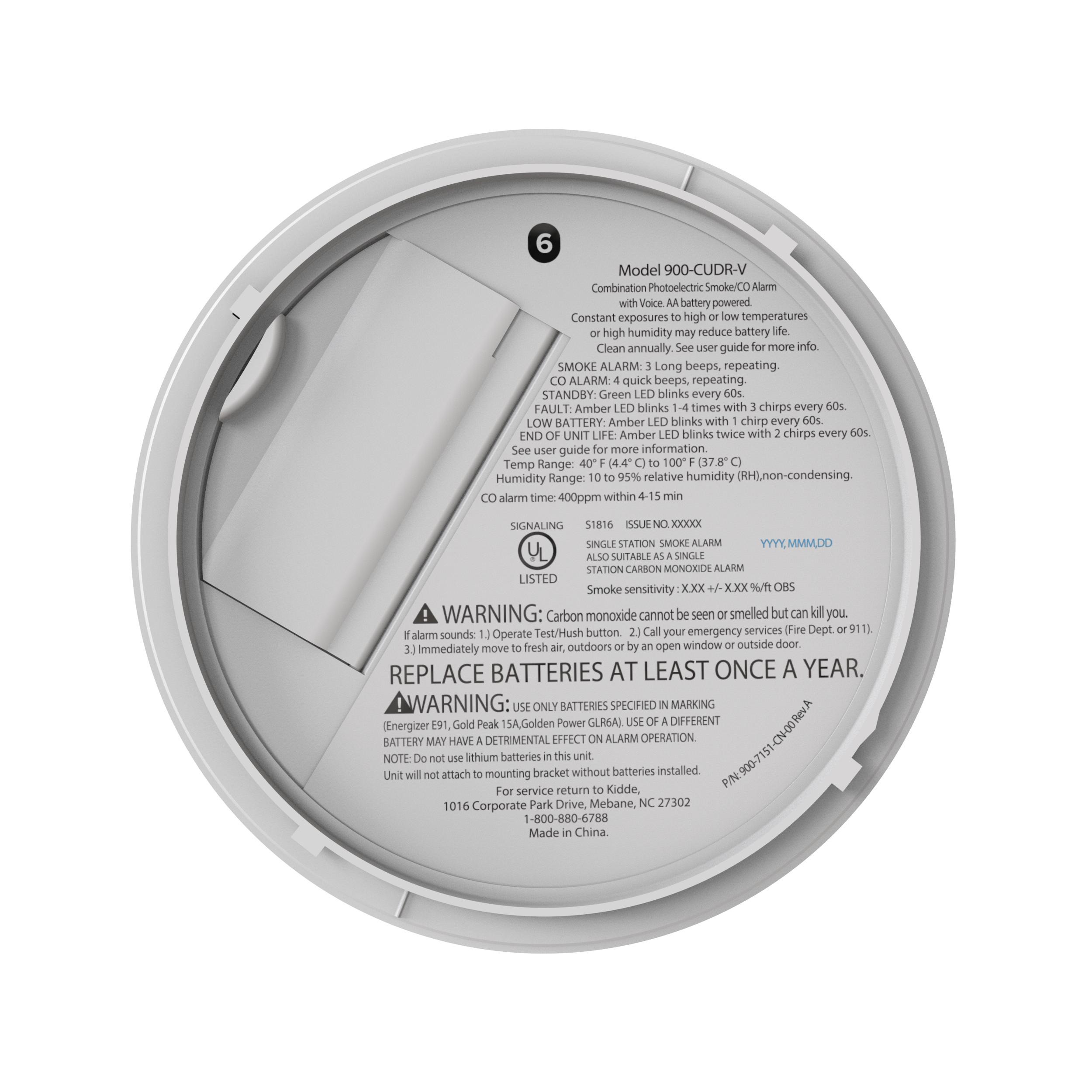 Kidde 900-CUDR-V Battery Powered Smoke & Carbon Monoxide Voice Alarm