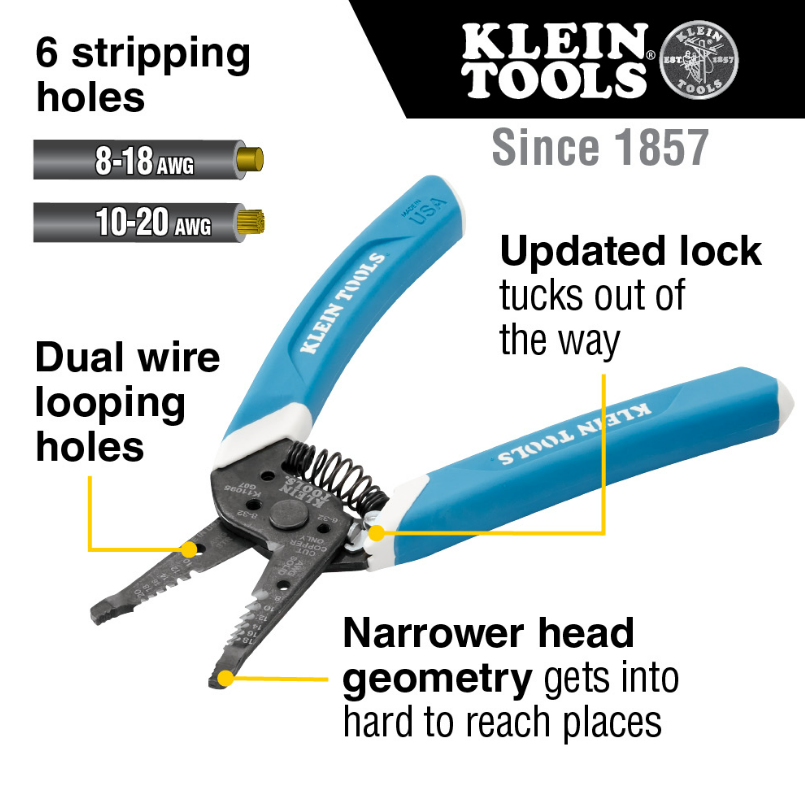 Klein Tools K11095 Kurve Wire Stripper / Cutter, 8-20 AWG