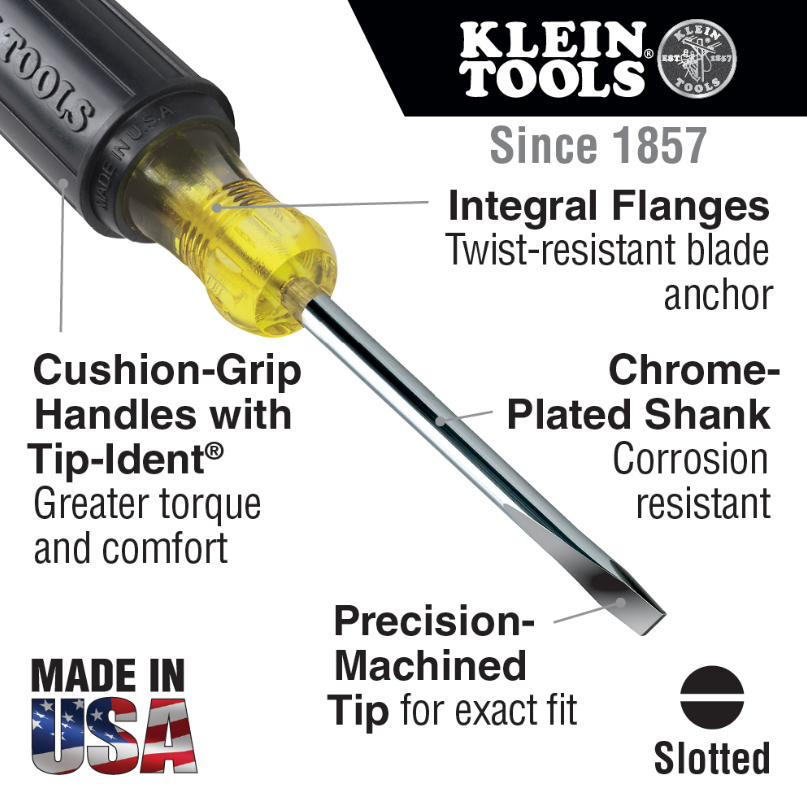 Klein Tools 85484 Screwdriver Set, Mini Slotted and Phillips, 4-Pcs.