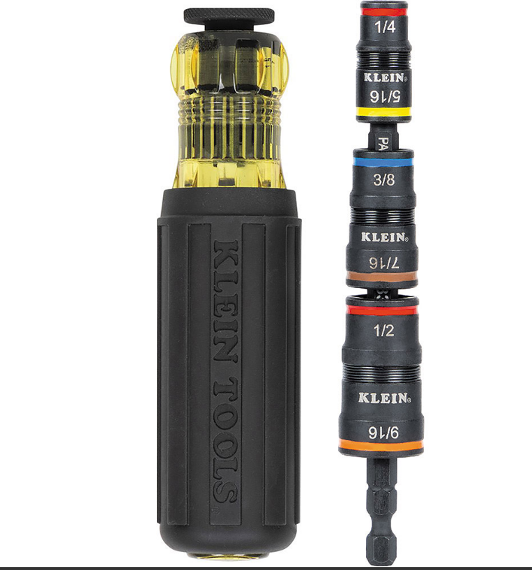 Klein Tools 32910 7-in-1 Impact Rated Flip Socket Set with Handle