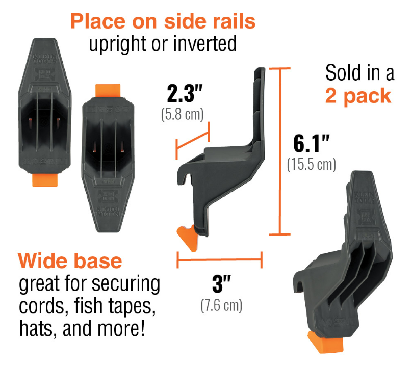 Klein Tools 54816MB MODbox Multi-Hook Rail Attachment, 2-Pk