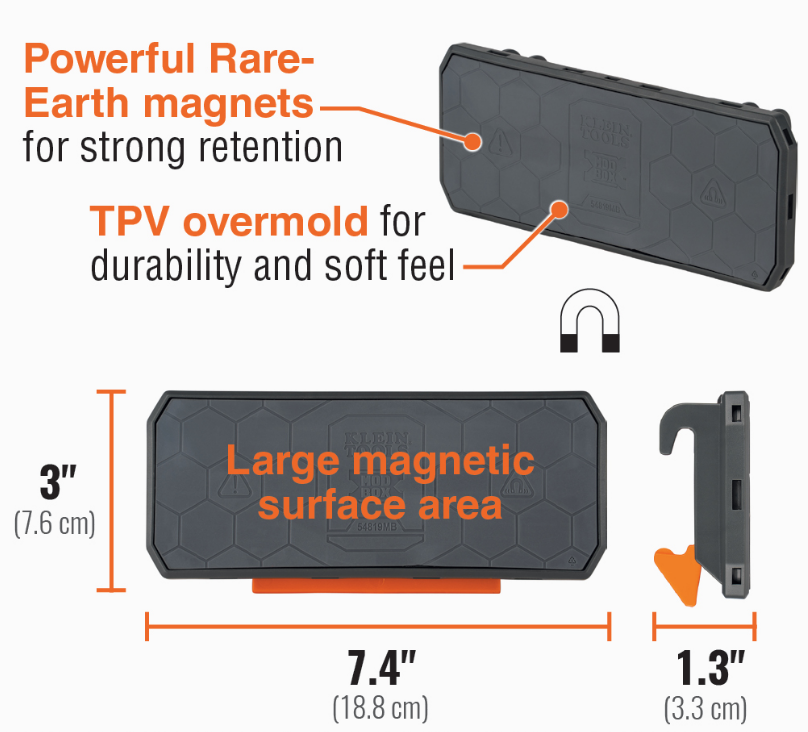 Klein Tools 54819MB MODbox Magnetic Strip Rail Attachment