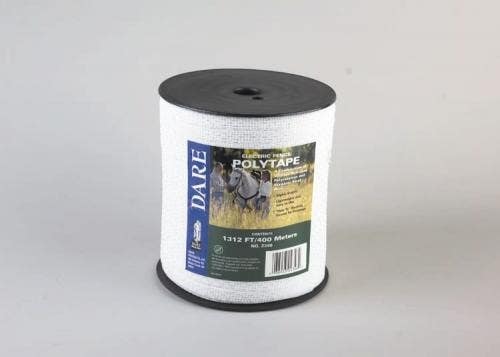 Dare 2576 White Polytape, 1-1/2" wide ,656 ft. for Equine Fencing