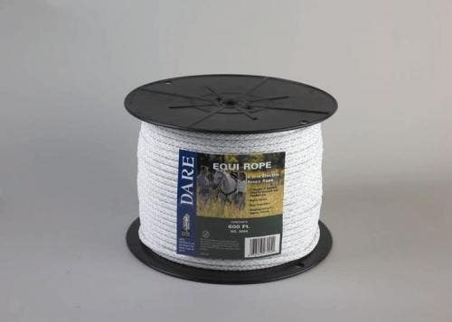 Dare 3095 White Poly Equi-Rope, 4mm x 656ft for Equine Fencing