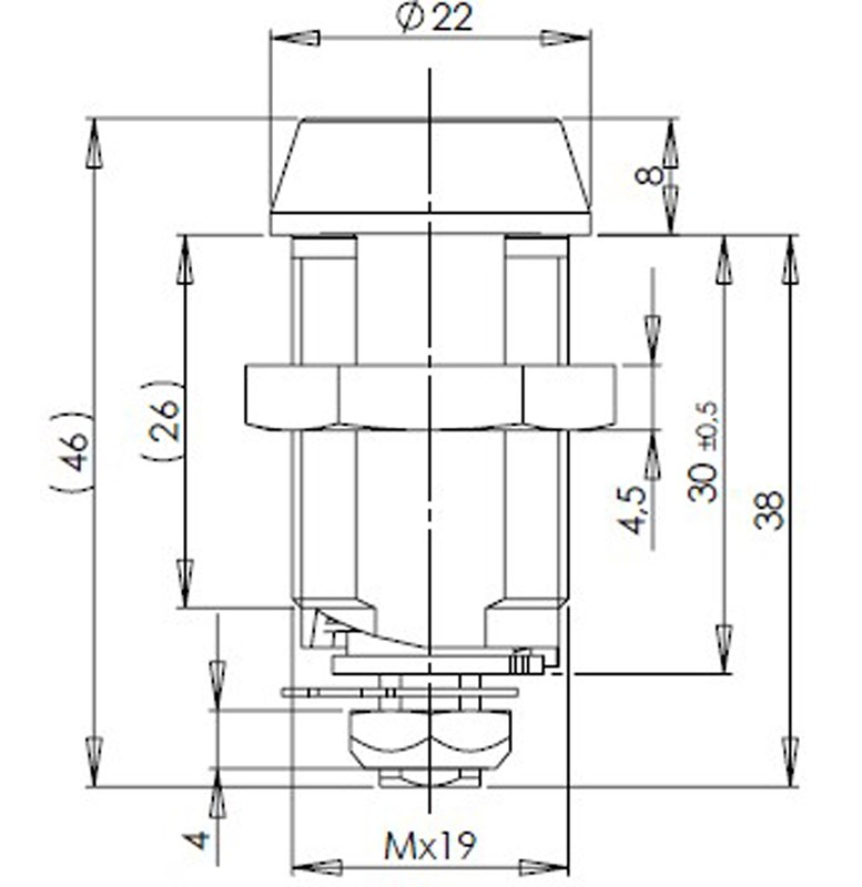 Abloy Sentry CLL130 Cliq Cam Lock, Length-1-3/4", w/o Keys, Finish-Bright Chrome