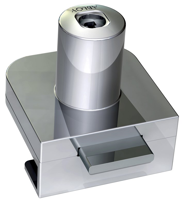 Abloy Sentry OF232 Cabinet Lock, Straight Latch, Max. Door Thickness-8 mm, Finish-Bright Chrome