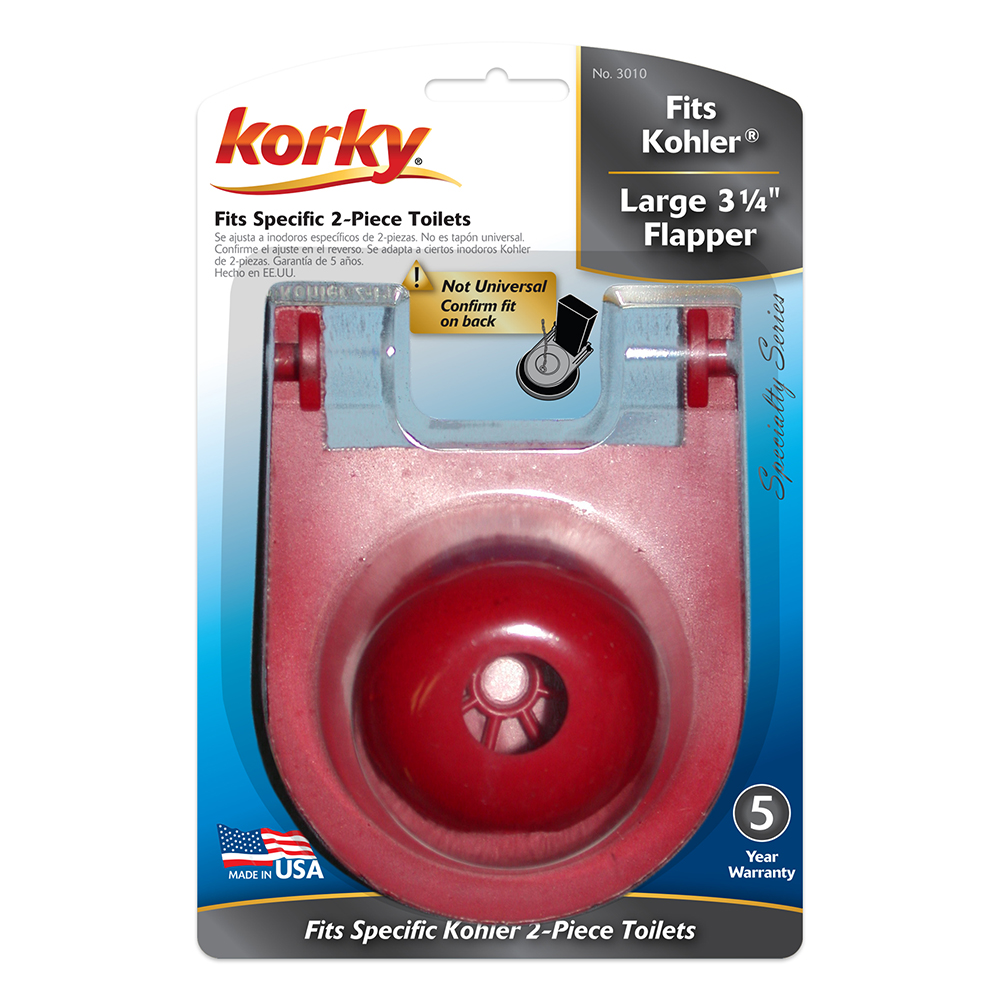 Korky 3010BP Large 3" Fits Kohler Class Five Toilet Flapper