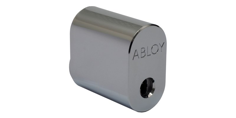 Abloy Sentry CYL201T Cliq Cylinder w/o Keys, Scandinavian Oval-Type, Bright Chrome