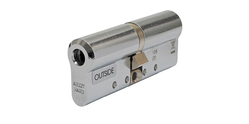 Abloy Sentry CYL342 Cliq Double Cylinder w/o Keys, B5415 For Mortise Lock Case, DIN Type, Finish-Bright Chrome