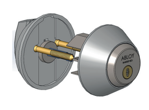 Abloy Sentry CYLP412T_828060 Cliq Cylinder, Master Keyed w/o Keys, Brushed Chrome