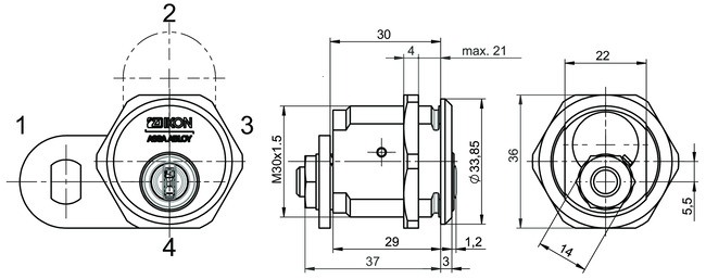 Abloy Sentry CI_N320 Ikon eCliq Locking Lever Cylinder