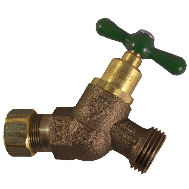 Arrowhead Brass 264CCLF Arrow-Breaker Hose Bib, 1/2" Copper Compression x 3/4" Hose Connection