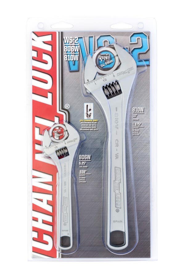 Channellock WS-2 6" & 10" Adjustable Wrench Set- 2pc.
