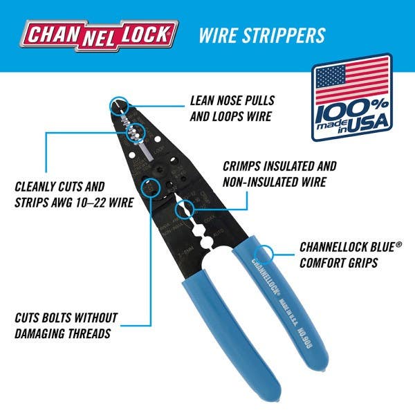 Channellock 908 8.25" Wire Stripper