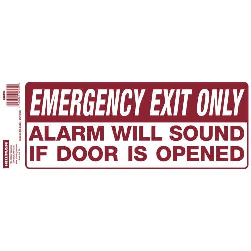 Hillman 840199 Self Adhesive Glow in The Dark Venyl Emergency Exit Sign