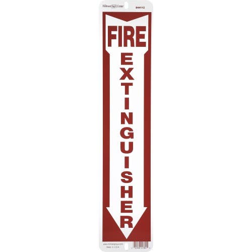 Hillman 844112 Fire Extinguisher Sign, (4" X 18")