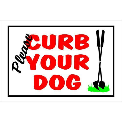 Hillman 841810 Please Curb Your Dog Sign, (8" X 12")