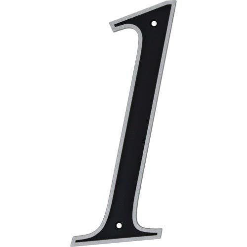 Hillman 84481 Black And Silver Reflective Plastic House Number, 6"