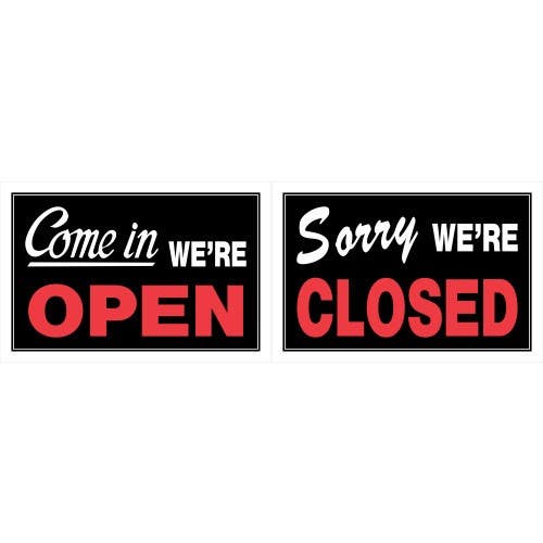 Hillman 839916 Come in We are Open / Sorry We are Closed Sign, (8" X 12")