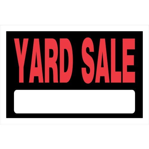 Hillman 839950 Yard Sale Sign Black And Red, (8" X 12")