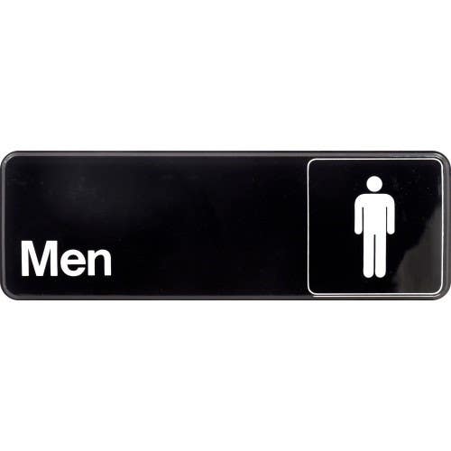 Hillman 841750 Mens Restroom Sign (3" X 9")