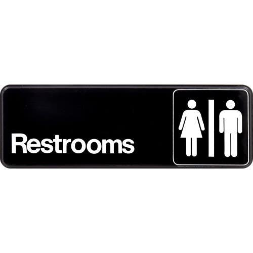 Hillman 841758 Unisex Restroom Sign, (3" X 9")