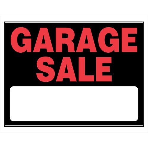 Hillman 840032 Garage Sale Sign, (15" X 19")