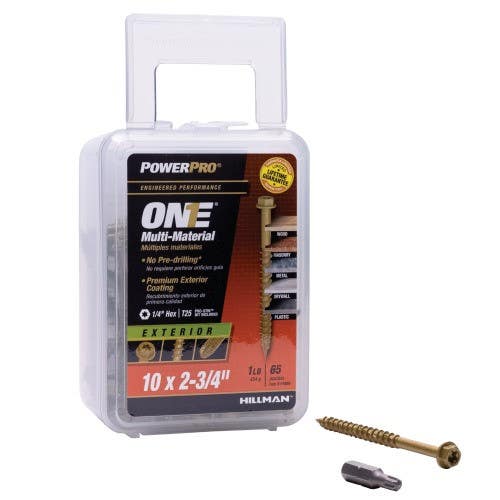 Hillman 116898 One Hex Washer Head Bronze Exterior Multi Material Screws, (10 X 2-3/4") 65 Pack