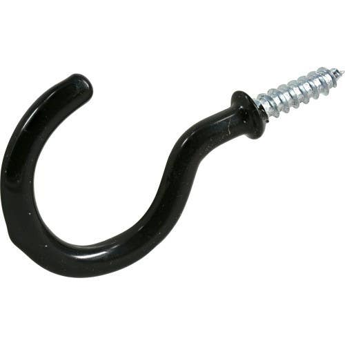 Hillman 121025 Cup Hook Black Vinyl, (2-1/4") 4 Pack