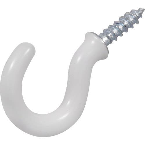 Hillman 122236 Cup Hooks White Vinyl, 7/8", (0.5LB) 6 Pack