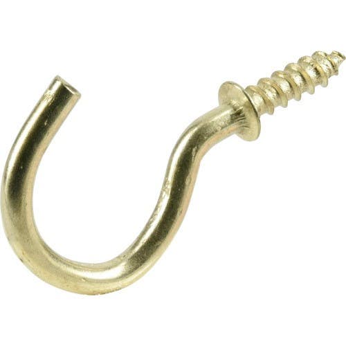 Hillman 122314 Cup Hook Brass, 7/8", (0.5LB) 4 Pack