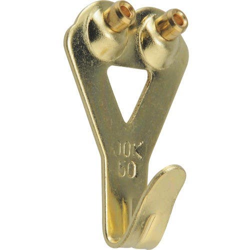 Hillman 535892 Professional Picture Hanger Brass, (50LB) 20 Pack