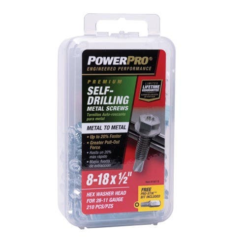 Hillman 116119 Premium Star Drive Hex Washer Sheet Metal Screw, (8-32 X 1/2") 210 Pack