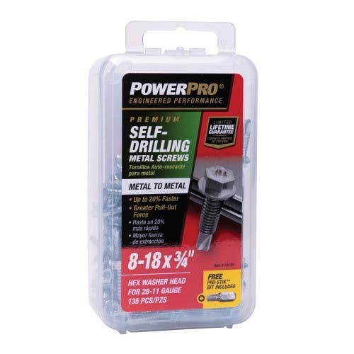 Hillman 116120 Premium Star Drive Hex Washer Sheet Metal Screw, (8-32 X 1/2") 210 Pack