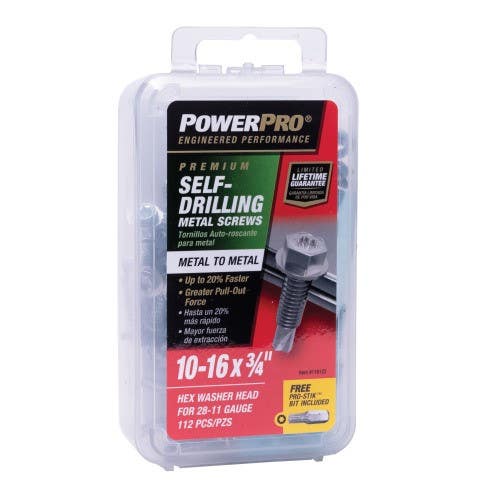 Hillman 116122 Premium Star Drive Hex Washer Sheet Metal Screw, (10-32 X 3/4") 112 Pack