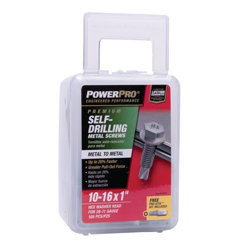 Hillman 11612 Premium Star Drive Hex Washer Sheet Metal Screw, 1LB