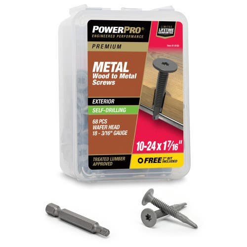 Hillman 116150 Wafer Head, Fine Thread, Self Drilling Point, Gray Epoxy Coated Wood to Metal Screws, (10-32 × 1-7/16") 68 Pack