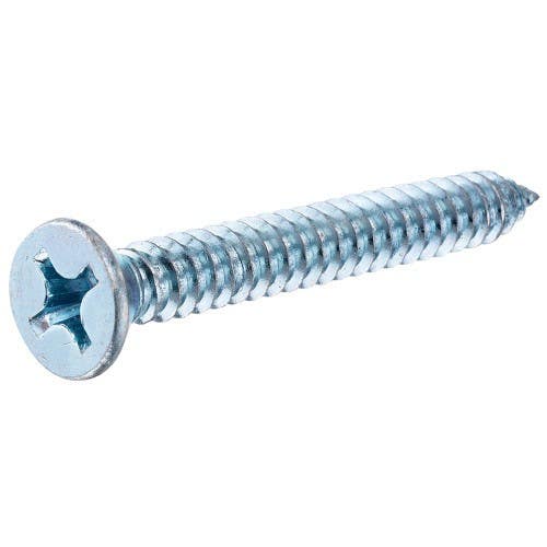 Hillman 80 Zinc Flat Head Phillips Sheet Metal Screw, 100 Pack