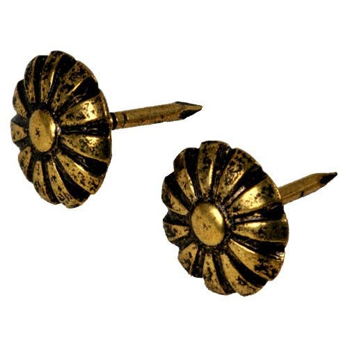 Hillman 122681 Anchors Wire Furniture Nails Antique Brass Daisy Oxford Head 25 Pack