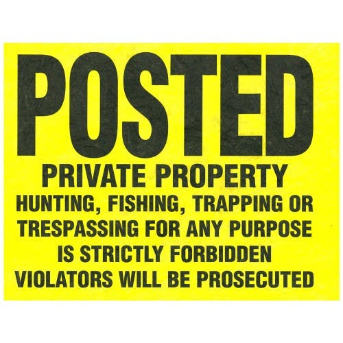 Hillman 845771 Posted Private Property Tyvek Sign (11" X 11") 100 Pack