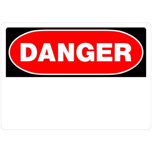 Hillman 842052 Blank Danger Sign (10" X 14")