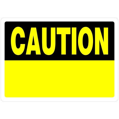 Hillman 842066 Blank Caution Sign Yellow and Black (10" X 14")