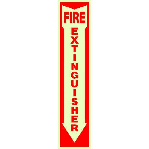Hillman 840204 Adhesive Glow-in-the-Dark Fire Extinguisher Sign (4" X 18")
