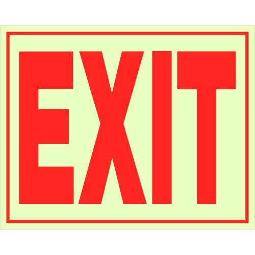 Hillman 840200 Glow-in-the-Dark Exit Sign (8" X 11")